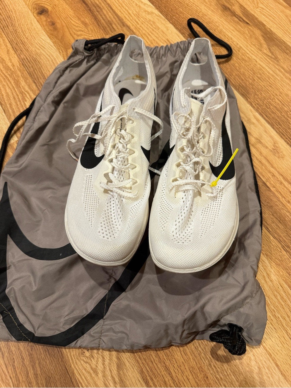 Nike White Running Shoes with Black Swoosh